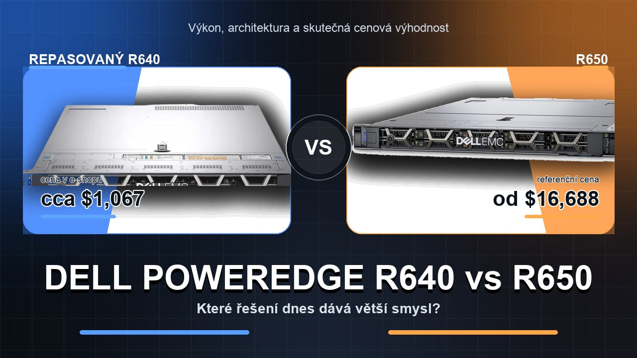 Dell PowerEdge R640 vs Dell PowerEdge R650 - srovnání ceny a výkonu