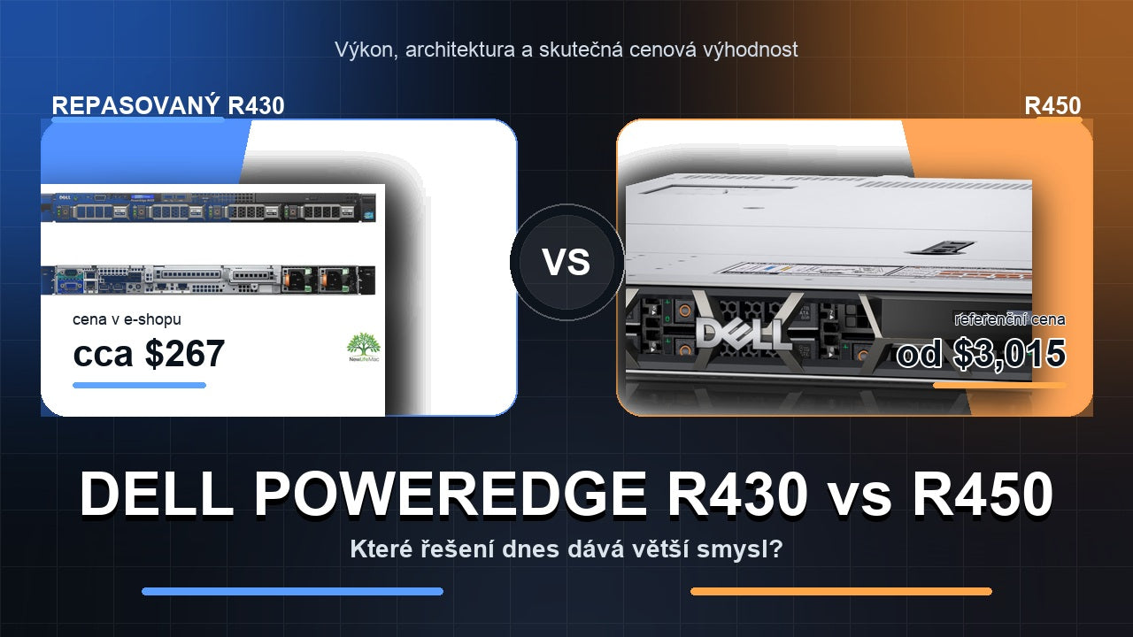 Dell PowerEdge R430 vs Dell PowerEdge R450 - srovnání ceny a výkonu