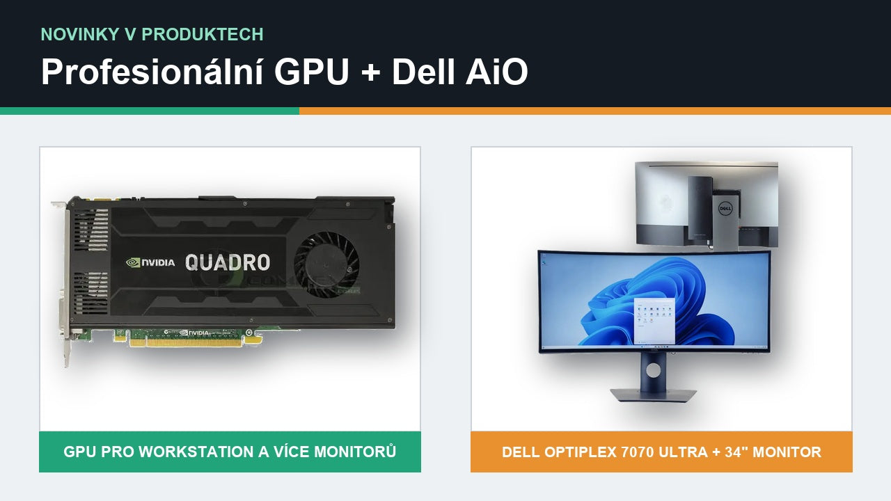 Novinky v nabídce: profesionální GPU a Dell OptiPlex 7070 Ultra s 34" monitorem