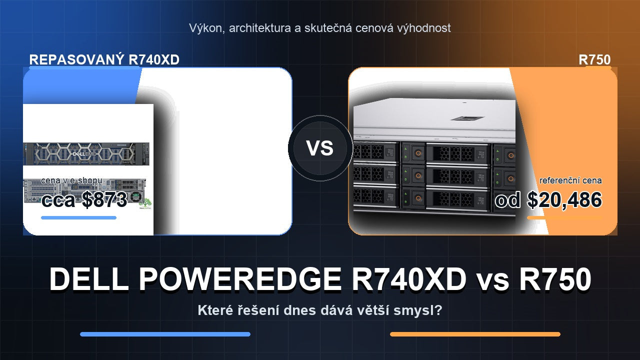 Dell PowerEdge R740XD vs Dell PowerEdge R750 - srovnání ceny a výkonu