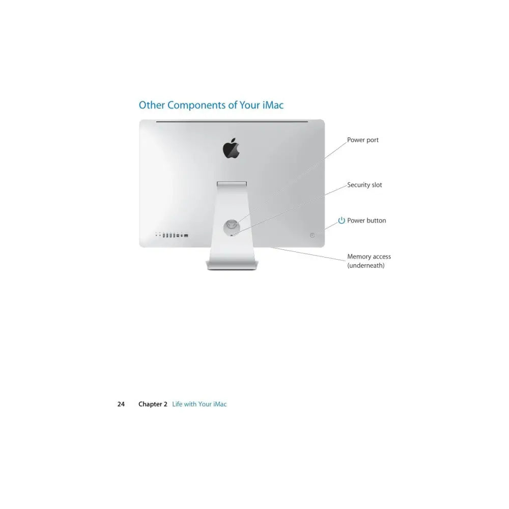 Stříbrný hliníkový apple imac 11.1 late 2009 27 s minimalistickým designem a čtyřjádrovým výkonem zezadu
