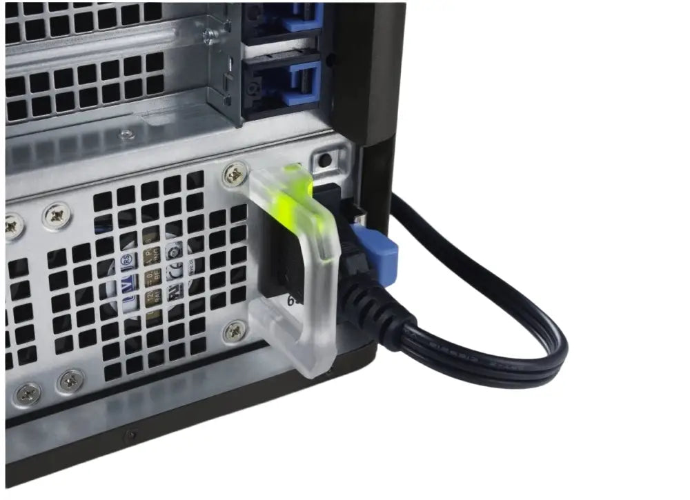 DELL T5610 Gaming Barebone zadní panel s kabelovým zámkem a připojeným periferním kabelem