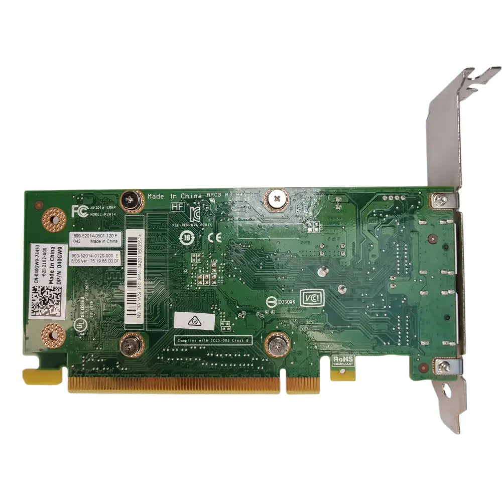 Zelená karta nvidia quadro NVS 310 s rozšiřovacím slotem a držákem