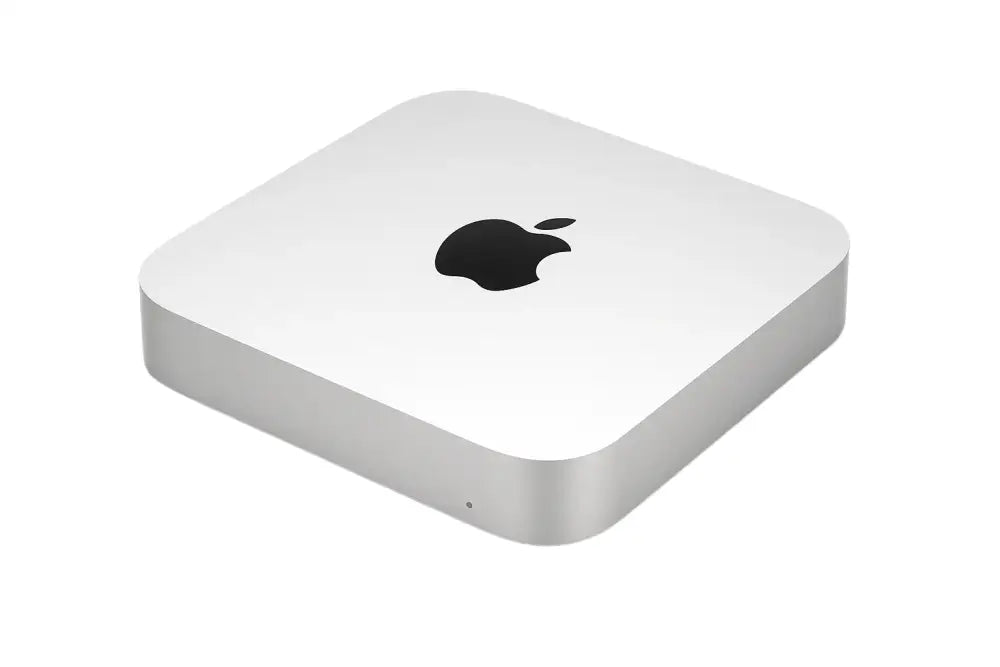 Stříbrný Mac Mini desktop počítač s Intel Core a různé konfigurace RAM