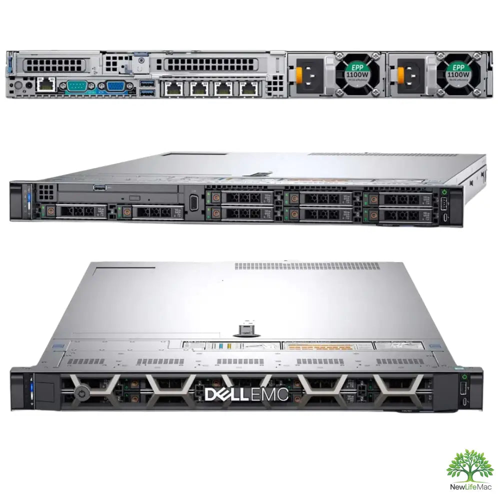 Stříbrný server Dell EMC R640 s Xeon Silver, vysokým výkonem a chlazením