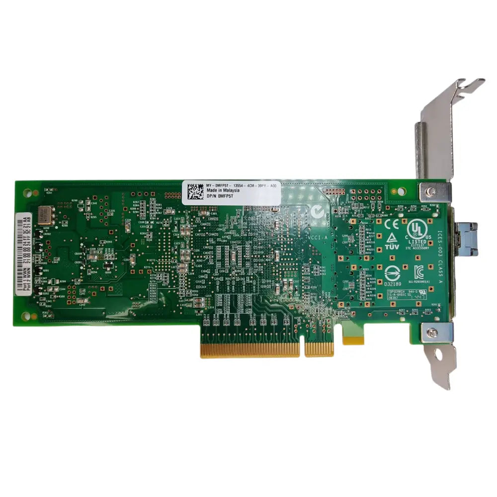 Zelená deska s rozšiřovacím slotem a kovovým uchycením pro Dell MFP5T a QLogic QLE2562