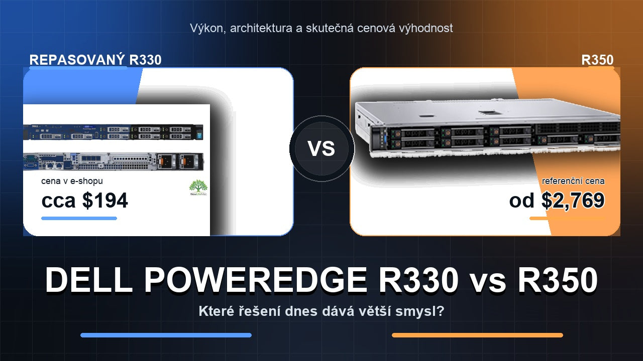 Dell PowerEdge R330 vs Dell PowerEdge R350 - srovnání ceny a výkonu