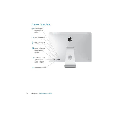 Záda apple imac 11.3 late 2010 27 stříbrný hliníkový design s ikonickým logem a výkonným čtyřjádrovým hardwarem
