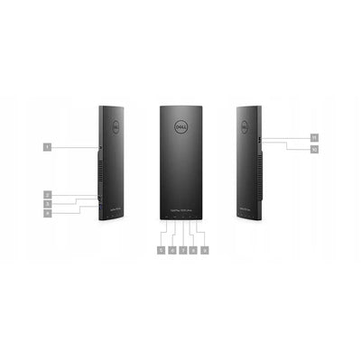 Černá stolní věž dell optiplex 7070 ultra s minimalistickým designem a matným povrchem v sestavě s i7 a 16GB ram