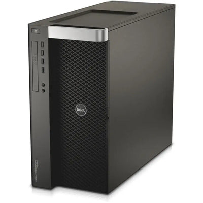 Černá dell precision 7810 workstation věž s stříbrným lemováním a síťovaným předním panelem pro cad aplikace