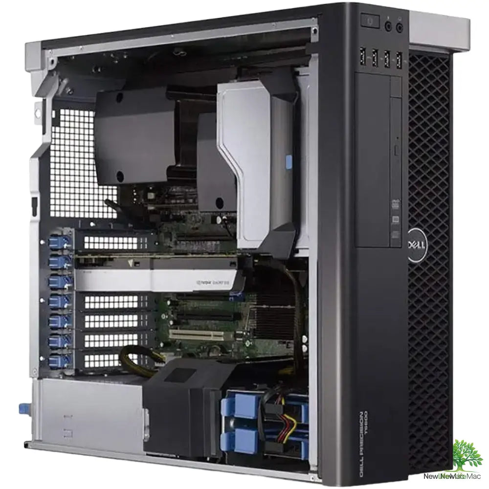 Černý a stříbrný dell precision t7600 tower workstation s viditelným rozložením interních komponent v bundlu precision t5610 single cpu 64gb ddr3 512gb ssd quadro k4200