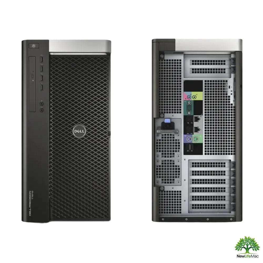 Černý a stříbrný dell precision 7840 tower workstation s meshovým předním panelem a barevnými interními pozicemi pro disky v bundle dell precision t7610 s jedním cpu, 64gb ddr3, 4x600gb sas, quadro k4200