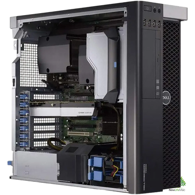 Dell Precision T7920 tower s odnímatelným bočním panelem a interními komponenty