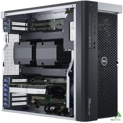 Powerful dell precision t7610 workstation with open-sided design, multiple graphics cards