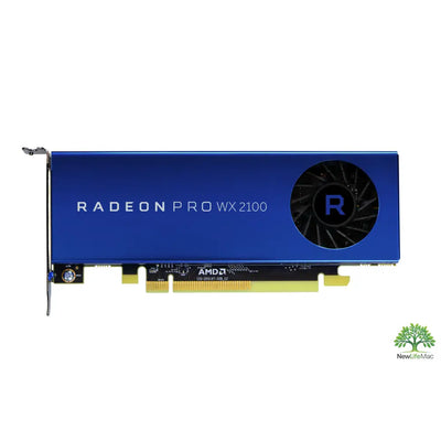 Amd radeon pro wx 2100 2gb gddr5 gpu s černým ventilátorem a stříbrným logem s mini displayport konektory
