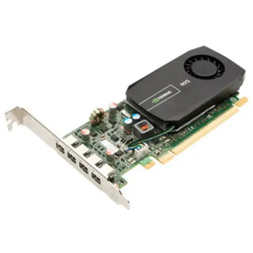 Černá nvidia nvs 510 2gb ddr3 grafická karta s chlazením a 4x mini displayport usb porty na boku