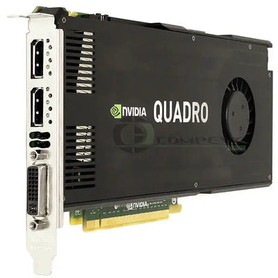 Černá nvidia quadro k4200 profesionální grafická karta 4gb gddr5 se stříbrným kovovým držákem a větracími otvory