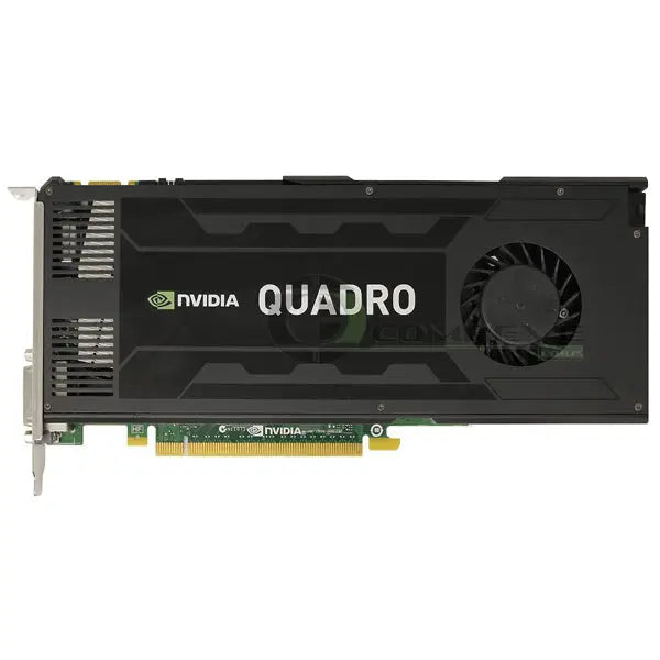 Černá nvidia quadro k4200 profesionální grafická karta s matným povrchem a integrovaným chladicím ventilátorem
