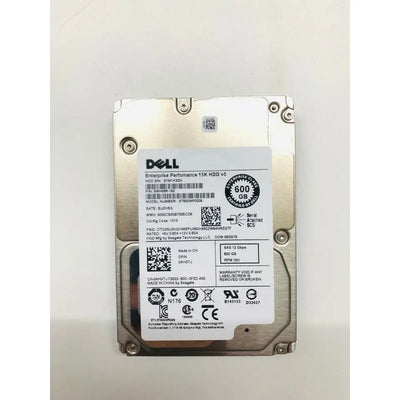 Dell enterprise performance 15k hdd v5 600GB 2.5 sAS repasovaný serverový disk se stříbrným kovovým pouzdrem a štítkem, typ disku SAS