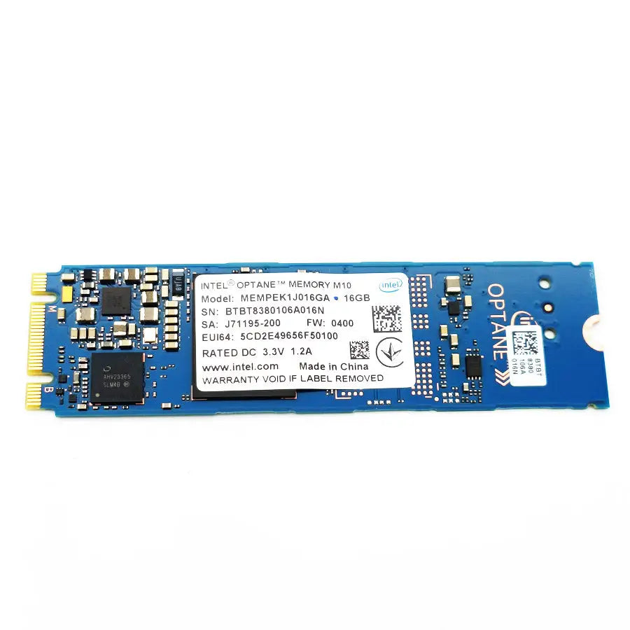 Intel optane memory m10 16gb nvme m2 pevný disk modrý se zlatými konektory pro rychlé ukládání dat