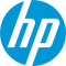 Modré HP logo na černém pozadí.