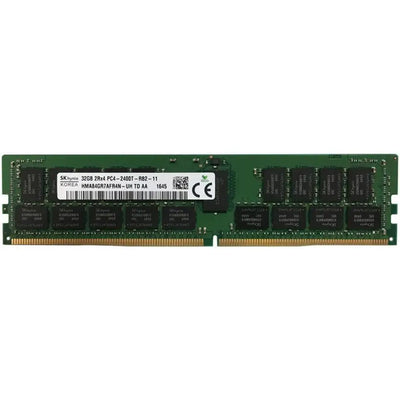 Paměť sk hynix 32gb ddr4-2400 ecc rdimm 2rx4 sodimm modul s černými čipy na zeleném plošném spoji