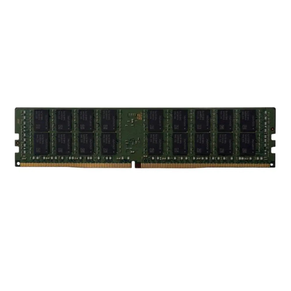 Samsung 32gb 2rx4 pc4-2133p-r ddr4 server-ram r-dimm reg ecc zelený obvodový modul s černými paměťovými čipy a zlatými kontakty