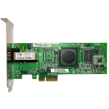 Zelená PCIe síťová karta QLogic QLE2460 s SFP transceiver pro fibre channel