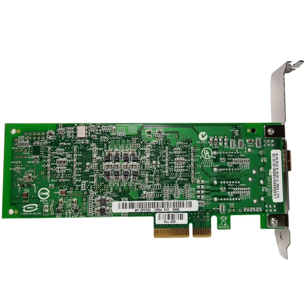 Zelená deska s elektronickými součástkami pro Dell OPF323, Fibre Channel QLogic QLE2460