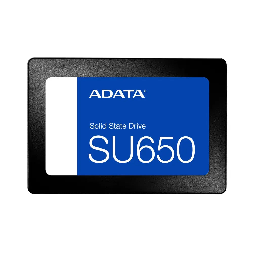 Black adata ultimate su650 512gb 2.5 sata iii ssd s modrým a bílým štítkem